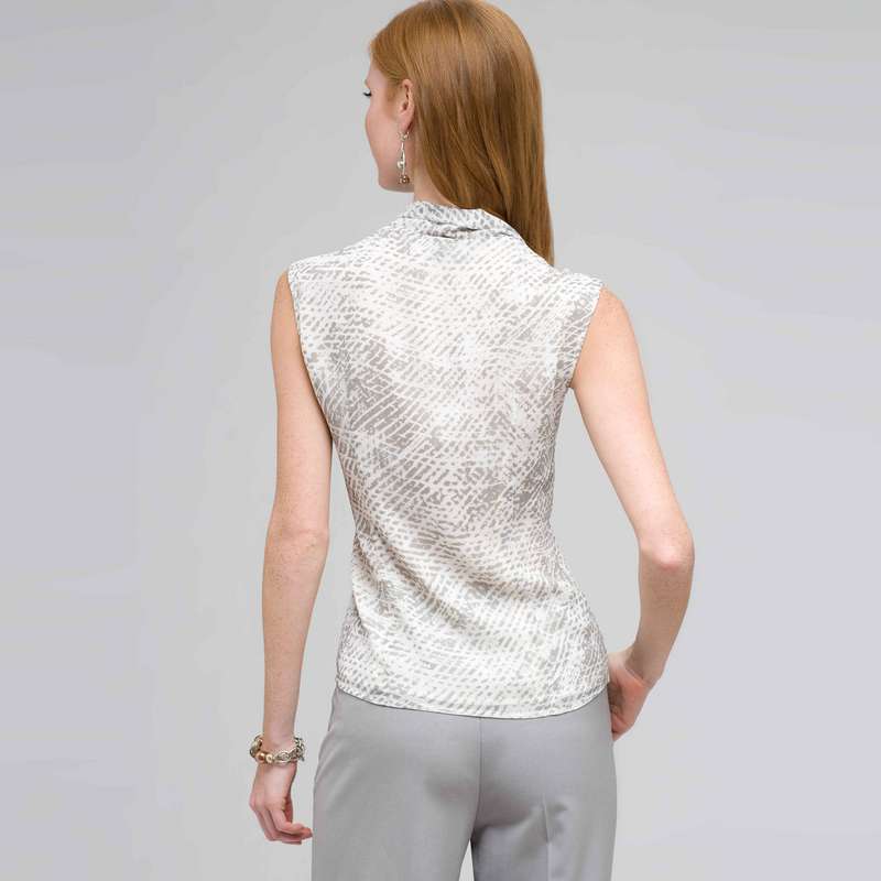 Blouse with Tie Neck, Slate Multi, large image number 1
