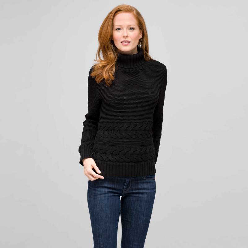 Cotton Turtleneck Sweater, Black, large image number 0