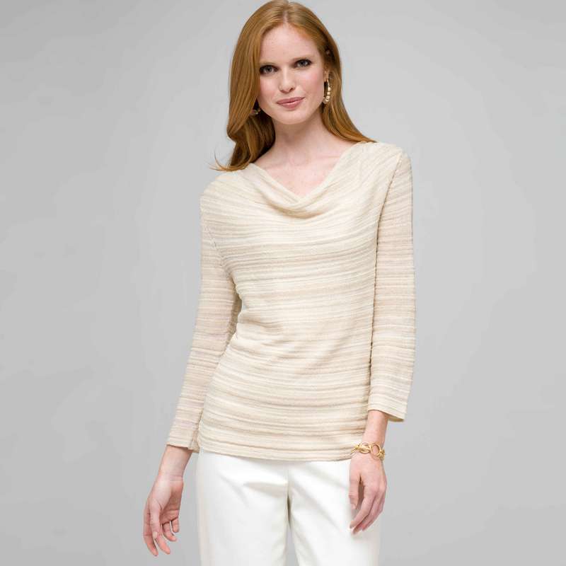 Drape Neck Top, Dark Stone, large image number 0